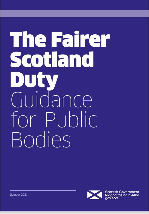 Cover of the 'The Fairer Scotland Duty' pdf.